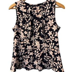 Banana Republic Floral‎ Sleeveless Peplum Blouse